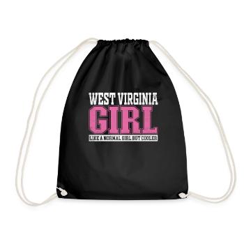 Womens West Virginia Girl Like A Normal Girl But - Drawstring Bag - black - Front