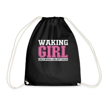 Womens Waking Girl Like A Normal Girl But Cooler - Turnbeutel - Schwarz - Vorne
