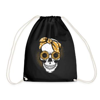 Crâne Tournesol Mère jardinage Mère - Sac de sport léger - noir - Devant