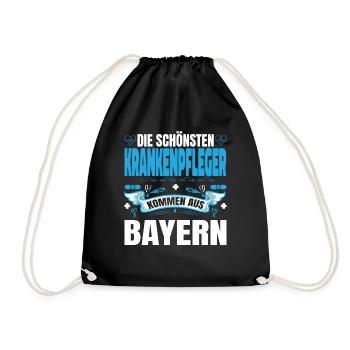 Die Schönsten Krankenpfleger Kommen Aus Bayern - Turnbeutel - Schwarz - Vorne