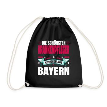 Die Schönsten Krankenpfleger Kommen Aus Bayern - Turnbeutel - Schwarz - Vorne