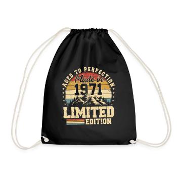 Aged to perfection made in 1971 - Drawstring Bag - black - Front