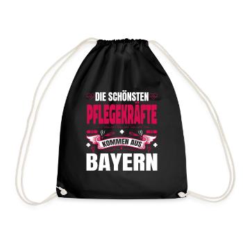 Die Schönsten Pflegekräfte Kommen Aus Bayern - Turnbeutel - Schwarz - Vorne