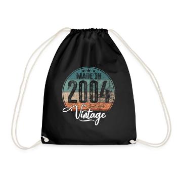 Millésime Fabriqué en 2004 Année de naissance 2004 Anniversaire - Sac de sport léger - noir - Devant