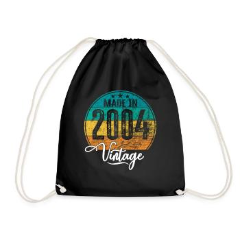 Vintage Fabriqué en 2004 Année de naissance 2004 Anniversaire - Sac de sport léger - noir - Devant