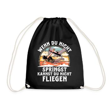 Fallschirmspringer Fallschirmspringen Fallschirm - Turnbeutel - Schwarz - Vorne