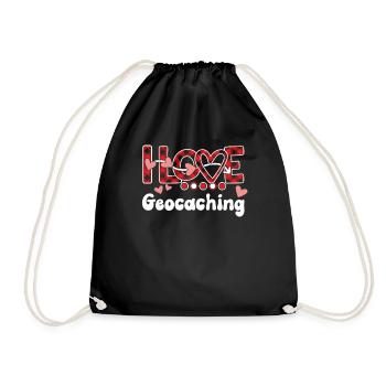 I Love Geocaching Girls Geocaching - Drawstring Bag - black - Front