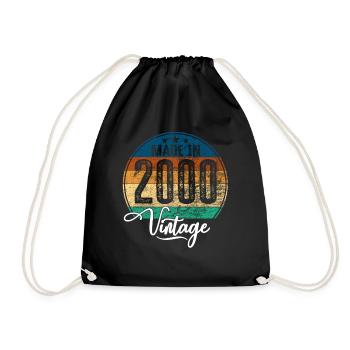 Vintage Fabriqué en 2000 Année de naissance 2000 Anniversaire - Sac de sport léger - noir - Devant