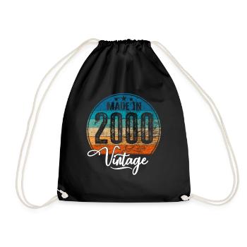 Vintage Fabriqué en 2000 Année de naissance 2000 Anniversaire - Sac de sport léger - noir - Devant
