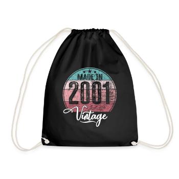 Millésime Fabriqué en 2001 Année de naissance 2001 Anniversaire - Sac de sport léger - noir - Devant