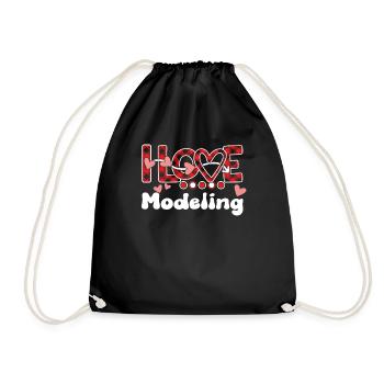I Love Modeling Girls Modeling - Turnbeutel - Schwarz - Vorne
