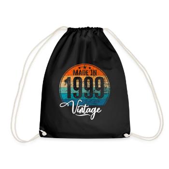 Vintage Made in 1999 Year of birth 1999 Birthday - Drawstring Bag - black - Front