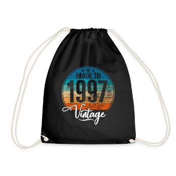 Vintage Made in 1997 Year of birth 1997 Birthday - Drawstring Bag - black - Front