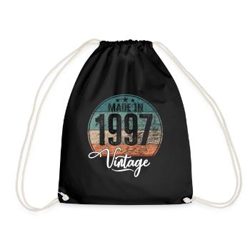 Vintage Made in 1997 Year of birth 1997 Birthday - Drawstring Bag - black - Front