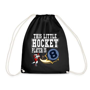 Ice Hockey Little Hockey Player Is 8 Birthday - Drawstring Bag - black - Front