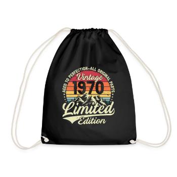 Vintage Geburtstagsgeschenk 1970 Limited Edition - Turnbeutel - Schwarz - Vorne