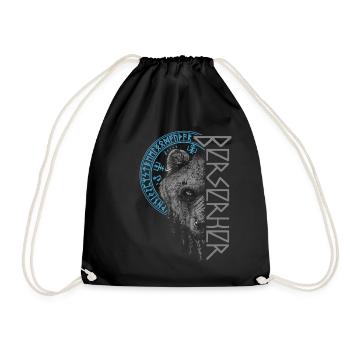 Berserker Bär Krieger Odin Nordische Runen Symbole - Turnbeutel - Schwarz - Vorne
