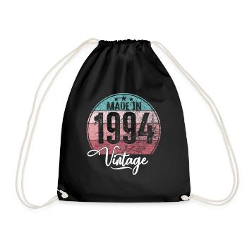 Vintage Made in 1994 Geburtsjahr 1994 Geburtstag - Turnbeutel - Schwarz - Vorne