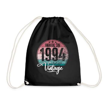 Vintage Made in 1994 Geburtsjahr 1994 Geburtstag - Turnbeutel - Schwarz - Vorne
