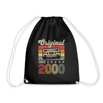 Vintage Geburtstag Original Geschenkidee 2000 - Turnbeutel - Schwarz - Vorne