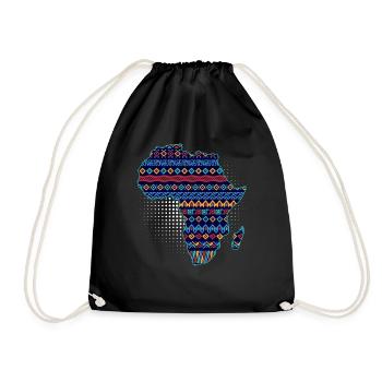 Africa Map Silhouette Black Afro Pride - Drawstring Bag - black - Front