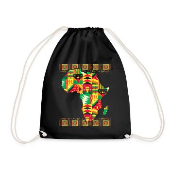 Carte africaine Kente Art Noir Afro - Sac de sport léger - noir - Devant