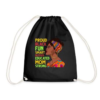 Proud black intelligent African woman - Drawstring Bag - black - Front