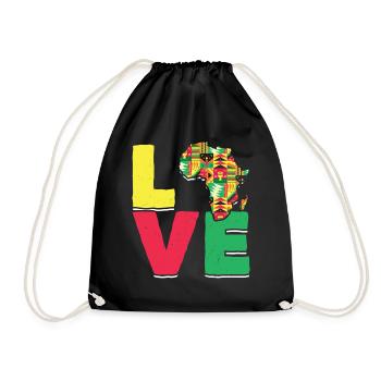 Love Africa Black Pride African - Drawstring Bag - black - Front