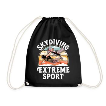 Skydiving Parachuting Parachute - Drawstring Bag - black - Front