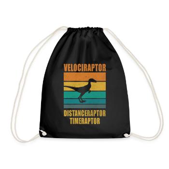 Velociraptor Distanceraptor Timeraptor Dinosaur - Drawstring Bag - black - Front