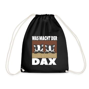 Was macht der Dachs Börse Aktien - Turnbeutel - Schwarz - Vorne