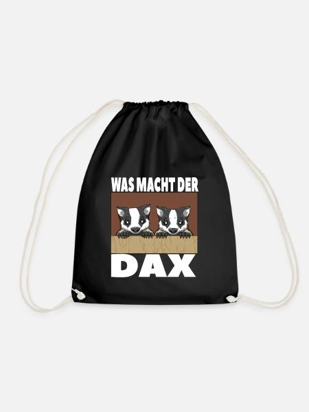 Was macht der Dachs Börse Aktien - Turnbeutel - Schwarz