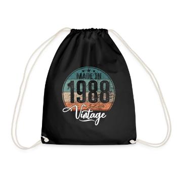 Millésime Fabriqué en 1988 Année de naissance 1988 Anniversaire - Sac de sport léger - noir - Devant