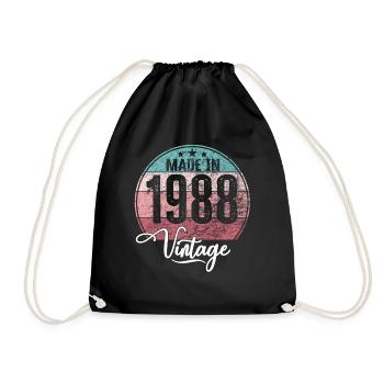Millésime Fabriqué en 1988 Année de naissance 1988 Anniversaire - Sac de sport léger - noir - Devant