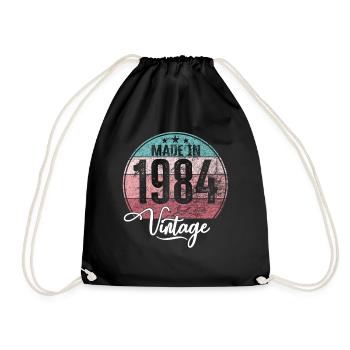 Millésime Fabriqué en 1984 Année de naissance 1984 Anniversaire - Sac de sport léger - noir - Devant