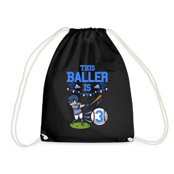 Joueur de baseball Ce baller est 3 anniversaire de baseball - Sac de sport léger - noir - Devant