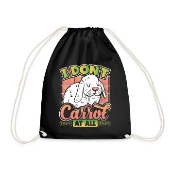 Cute Rabbit I Don't Carrot At All Puns Sarcasm - Drawstring Bag - black - Front