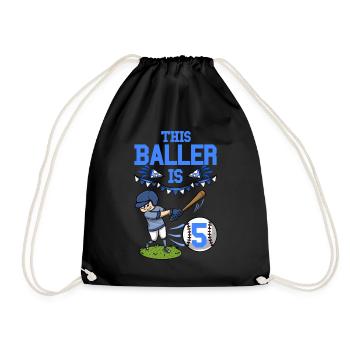 Joueur de baseball Ce joueur est 5 ans de baseball - Sac de sport léger - noir - Devant
