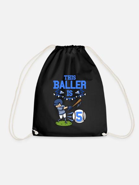 Baseballspieler Dieser Baller ist 5 Geburtstag Baseball - Turnbeutel - Schwarz