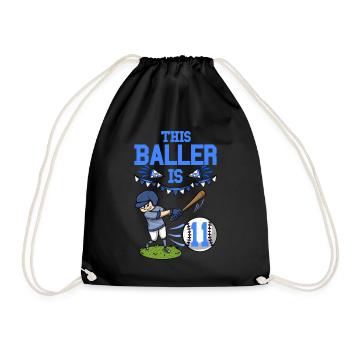 Le joueur de baseball Baller a 11 ans de baseball - Sac de sport léger - noir - Devant