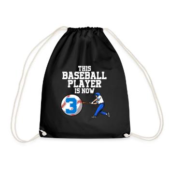 Joueur de baseball Ce baller est 3 anniversaire de baseball - Sac de sport léger - noir - Devant