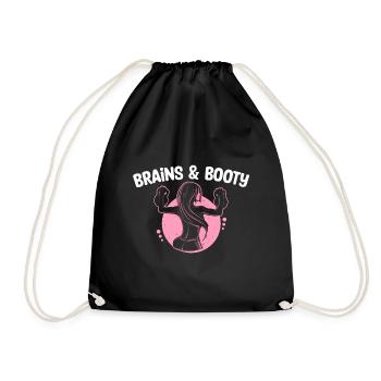 Kettlebell Women's Dumbbell Workout Brains & Booty - Drawstring Bag - black - Front