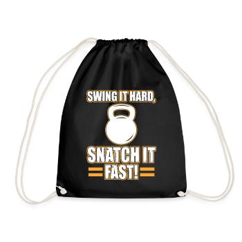 Swing It Hard Snatch It Fast Kettlebell Hanteln - Turnbeutel - Schwarz - Vorne