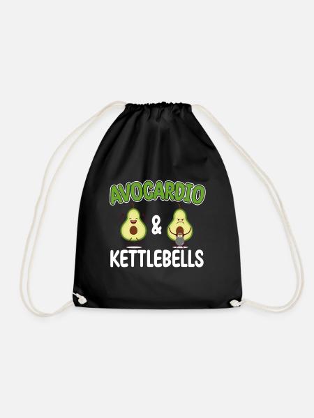 Kettlebell Cardio Avocardio & Kettlebells Vegan - Turnbeutel - Schwarz