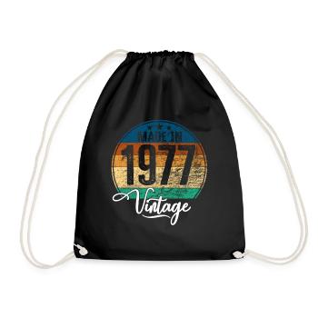 Millésime Fabriqué en 1977 Année de naissance 1977 Anniversaire - Sac de sport léger - noir - Devant