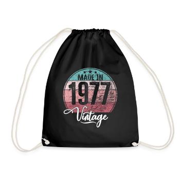 Millésime Fabriqué en 1977 Année de naissance 1977 Anniversaire - Sac de sport léger - noir - Devant