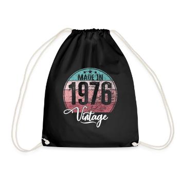 Millésime Fabriqué en 1976 Année de naissance 1976 Anniversaire - Sac de sport léger - noir - Devant