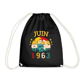 Juin 1963 Anniversaire Vintage Happy Birthday - Sac de sport léger - noir - Devant