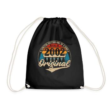 Vintage Geburtstag Geschenkidee Original 2002 - Turnbeutel - Schwarz - Vorne