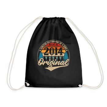 Original Vintage Geburtstag Geschenkidee 2014 - Turnbeutel - Schwarz - Vorne
